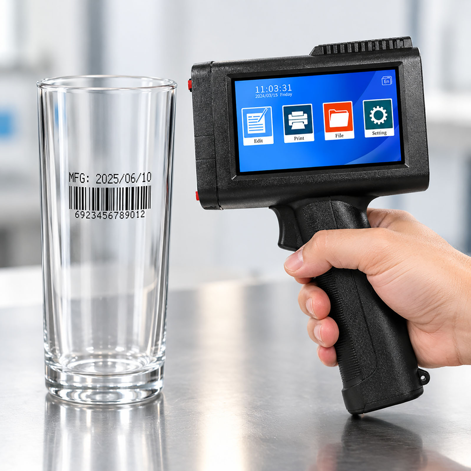 Barcode Printer - ZM-C13 12.7mm 휴대용 잉크젯 프린터, 소형